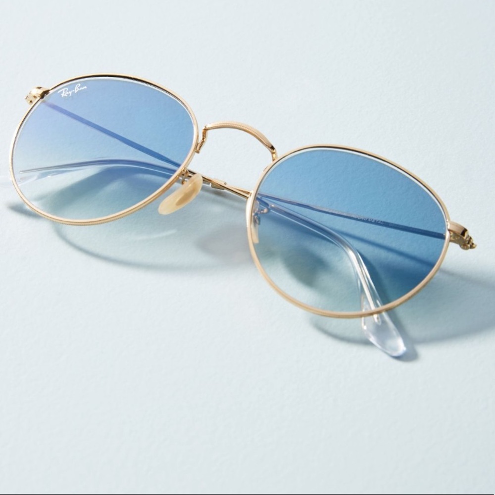 Ray ban round metal blue gradient sunglasses